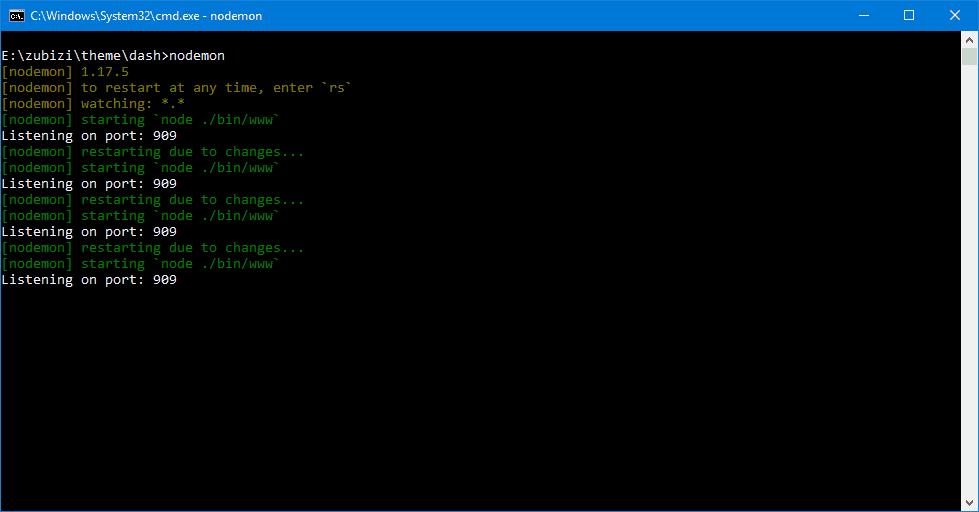 nodemon example